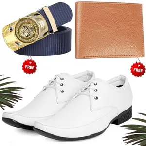 Latest Trendy Formal Shoes/Party Shoes/Shoes Combo with Free Wallet & Belt for Men and Boys (BAZAAR7057_RT-Tan-1007) Multicolor