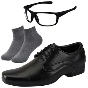 Vitoria l Men Black Lace Formal Shoes with Dark Gray Socks & White NV/8