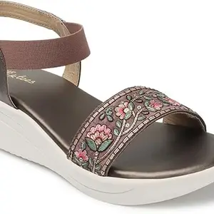 Picktoes PT-104 Women's Copper Synthetic Leather Casual Heel Sandal