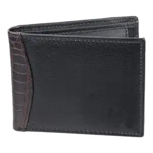 Flyer Wallets for Men (Color- Black) Genuine Leather Wallet Stylish Design Pack of 1 WBL031