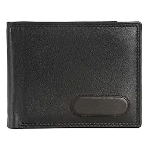 Leather Junction Black Bi-Fold Leather Wallet for Men (28506000)