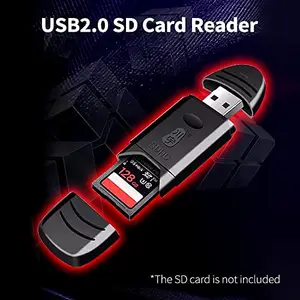 Huaishu Huaishu C299 USB2.0 Portable Ca Reader Port Memory Ca Fast Recognition Plug and Play Wide Compatibili Bla