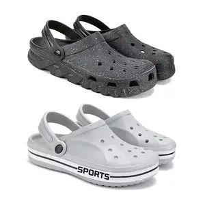 WINGSCRAFT-Lightweight Classic Clogs | Sandals |Slider Adjustable Back Strap for Men-Combo(2)_S-3056-3067-10 Grey