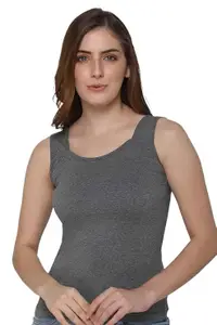 INTIMACY LINGERIE Women's Cotton Tank Top for Women - Regular Fit, Everyday wear, Round Neckline, High Back, Sleeveless Style Slip for Women
