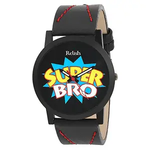 RELISH RE-S8086BB Black Slim Analog Watch for Boys and Mens