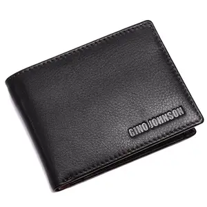 GINO JOHNSON Medium Size Luxury Italian Real Pure Original Genuine Leather Wallets for Men, Gents Purse Money Bag Male Boy with Coin Pocket, 7 Credit Cards Slots, 2 Cash & Special Pocket (Brown)