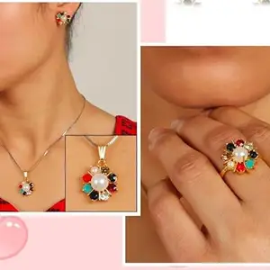 Maang Tikka & Nose Ring Set Jewellery Set_360