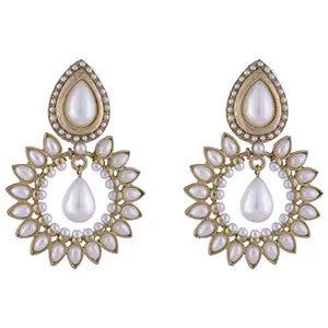 Zivom® Gold Plated Pearl Jhumki Earring For Women