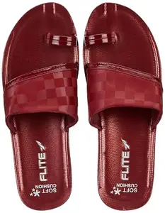 FLITE PU Women's Slipper, MAROON,7UK,PUL156LMRMR0007
