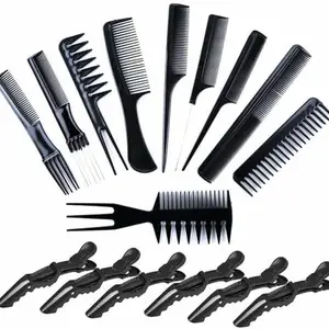 TANVI ENTERPRISES Hair Brush For Women & Men | Brush For Hair Large Hairbrush For Women (10Pc Comb+ Section Clip)