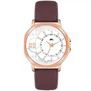 Attractive Solid Dial Fancy Leather Belt Analog Watch for Men MT-40