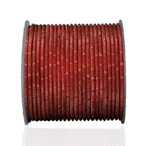 The Golden Cascade Tamatri Color Metal Bangles Cutting Pattern | Chudi for Girl | Metal Bangle for Women | Bangles for Ladies | Bangles for Wedding Occasions (Pack of 24) (Tamatri, Medium 2.6)