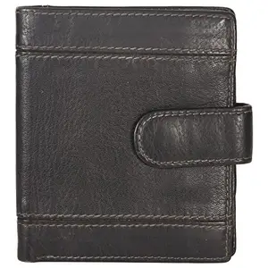 Leatherman Fashion LMN Genuine Leather Black Men Wallet 201_6 (6 cc Card Slots)