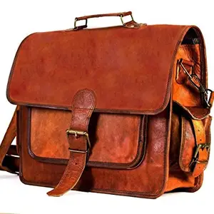 Znt Bags No-1117 15 inch Genuine Leather Laptop Office Messenger Bag for Men & Women.