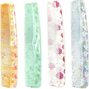 Floral Pattern Hair Combs, MULTICOLOUR Pack of 4