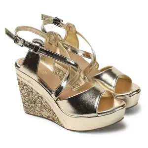 Iconics Women Sandal,Gold,UK-4