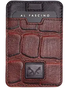 AL FASCINO Leather Credit Card Holder -Slim Minimalist Front Pocket RFID Wallet for Men Leather Wallets for Men Women (Brown)