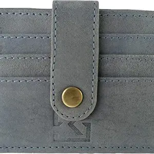 Young Arrow Men Casual Grey Genuine Leather Card Holder (5 Card Slots)