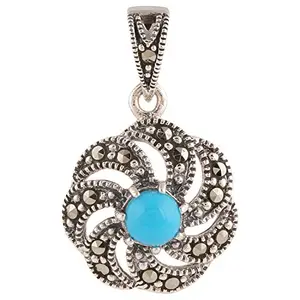Ananth Jewels 925 Silver Swarovski Marcasite Pendant for Women