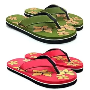 VAHMAH Women Slipper Flipflop/Daily Flipflops/Slipper For Girl Pack Of 2(VMH-Z077-Red-Green)_PT