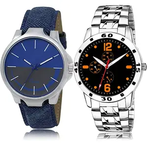 NIKOLA Luxury Analog Blue and Silver Color Dial Men Watch - BL46.24-(70-S-19) (Pack of 2)