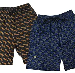 Rock Men's Regular Fit Cotton Shorts (Pack of 2) (Large)