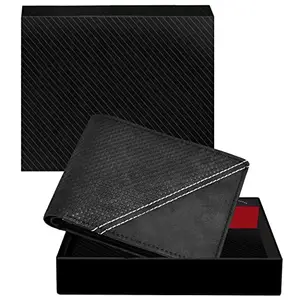 DUQUE Men's EleganceGent Made from Genuine Leather Luxury, Style, and Functionality Combined Wallet (JAC-WL35-Black)