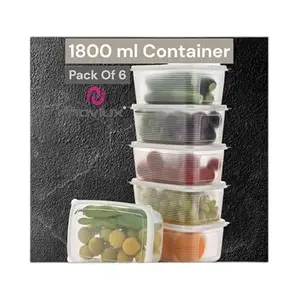 Fridge Storage Containers (Pack of 6), Fridge Organizer Storage box & Secure-Sealing Lids, Fridge Storage Boxes Keep Fruits, |design - 3419 Refrigerator Organizers