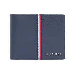 Tommy Hilfiger Men Leather 4 Card Slots Global Coin Wallet - Navy, (Zadar)