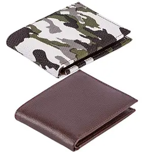 GreatDio Green and Brown Mens Pocket Wallet with Cardholder Slots and Soft Synthetic Quality and Easy to Carry