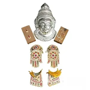 Latest German Silver Amman Face With hands,Legs,Stickers And Nose Pins(A1)