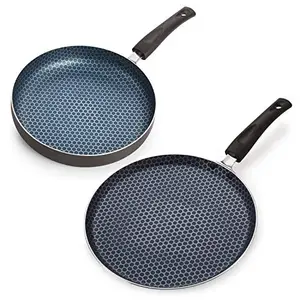 Nirlon Honeycomb Nonstick Aluminium Cookware Essential Flat Tawa & Frying Pan Gift Set