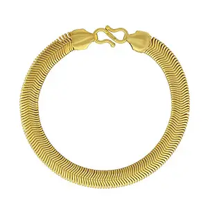 Memoir Gold plated Brass, Flat Snake chain design Super smooth and flexible, Fashion Bracelet Men Women