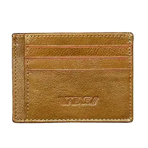 ABYS Genuine Leather Unisex Credit Card Case||Debit Card Case||Money Clip||Card Holder||Credit Card Holder||Business Card Holder with Cash Compartment(Tan)