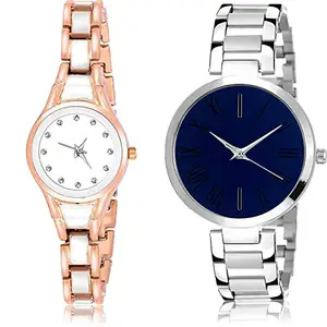 NEUTRON Present Analog White and Blue Color Dial Women Watch - G596-G298 (Pack of 2)