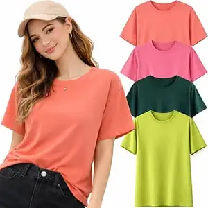 London Hills Tshirt for Woman | T Shirt for Woman Cotton Casual Tops | Tshirts Shirts for Women Round Neck Short Sleeve | Women Tees Everyday Wear Basic T Shirts for Womans