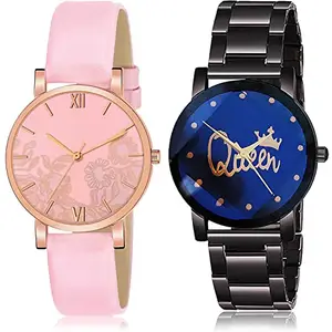 NEUTRON Rich Analog Pink and Black Color Dial Women Watch - G542-GC16 (Pack of 2)
