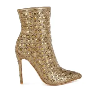 London Rag Pointed Toe Rhinestones Stiletto Boots