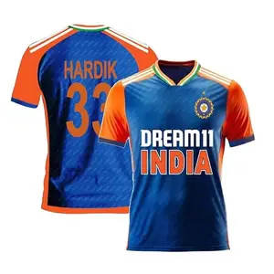 IND T20 Cricket Team Jersey Tshirt 2024 MS Dhoni 7-Virat 18,Surya 63,Rohit 45,Hardik 33,Rishabh 17,KL Rahul 1(15-16Years,Blue-04)