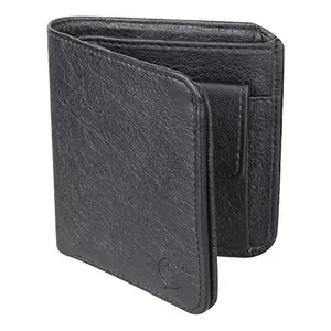 FEBRINA Men's Black Bi-fold PU Leather Wallet
