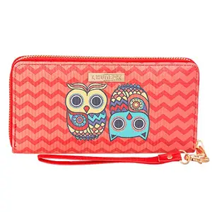 Chumbak Owl Long Women's Wallet - Red