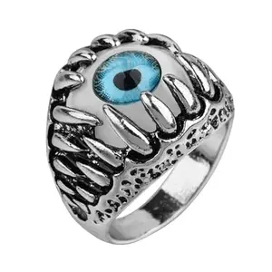KRYSTALZ Latest Mens Fashion BLUE Evil Eye Finger Ring (Pack Of 1 Piece) (18)