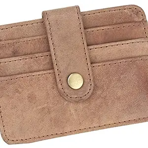 Men Brown Genuine Leather RFID Card Holder 6 Card Slot 1 Note Compartment Saiqa1002