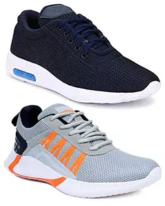 Axter Men's (11067-9310) Multicolor Casual Sports Running Shoes 10 UK (Set of 2 Pair)