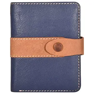 Leatherman Fashion LMN Genuine Leather Men Blue Orange Tan Wallet Actor(5 cc Card Slots)
