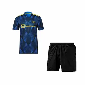 SAN Football Jersey Man_Utd Ronaldo Third Kit with Black Shorts- for Men and Sports Jersey for Men 21-22 4-5 Years