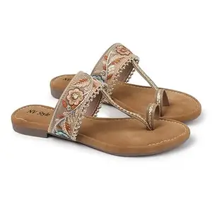 NV Style Women's and Girls Synthetic Flat Slipper | Lightweight Comfortable Soft Sole TPR Slip-On Casual Sandals Footwear for Office Casual