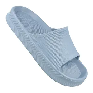 WALKAROO Eva Sliders For Men|Trendy |Light Weight and Comfortable|WC8737 - Aqua Blue