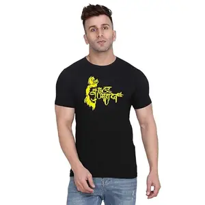 ALLEN BLACK Men's Round Neck T-Shirt Comfortable & Stylish Men's T-Shirt Idea for Gym, Sports, Casual Outings, or Lounge Wear - Small$6311 Black