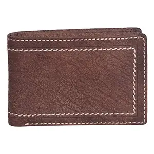 Leatherman Fashion LMN Genuine Leather Men's Brown Wallet 2 Card Slots